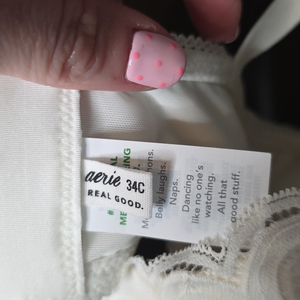 Aerie Show off Plunge White Lace Underwire Bra NEW 34C - Picture 7 of 9